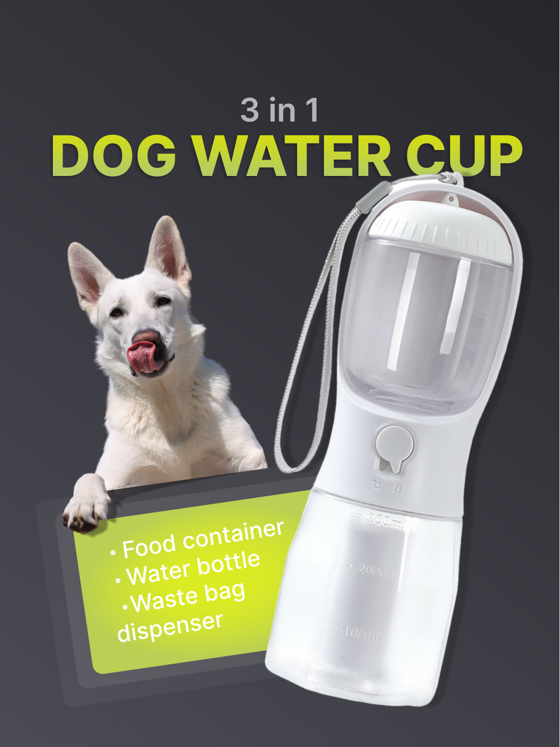 Dog Water Cup - 3-in-1 Design